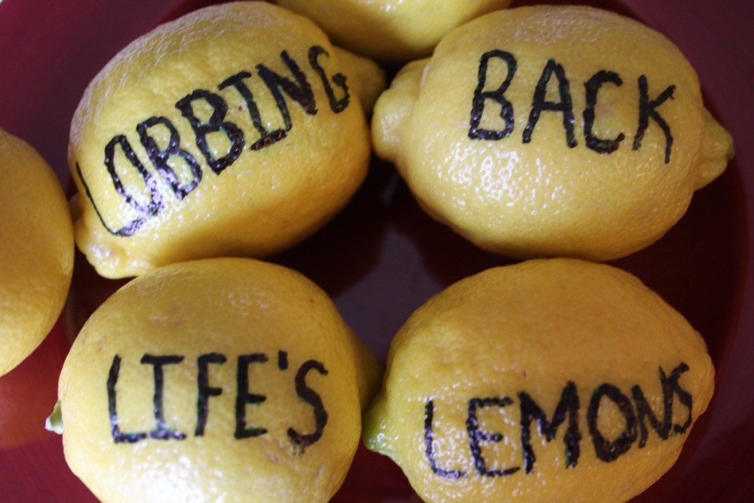 Lobbing Back Life's Lemons Red Plate