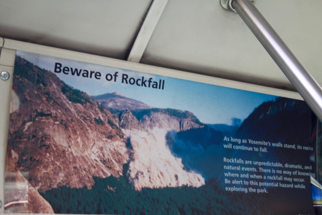Post 23G Beware of Rockfall Bus Sign