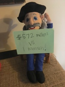 Post 39 Mensch with Sign